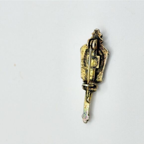 5/$25 Vintage two tone torch lamp brooch pin - Picture 5 of 7
